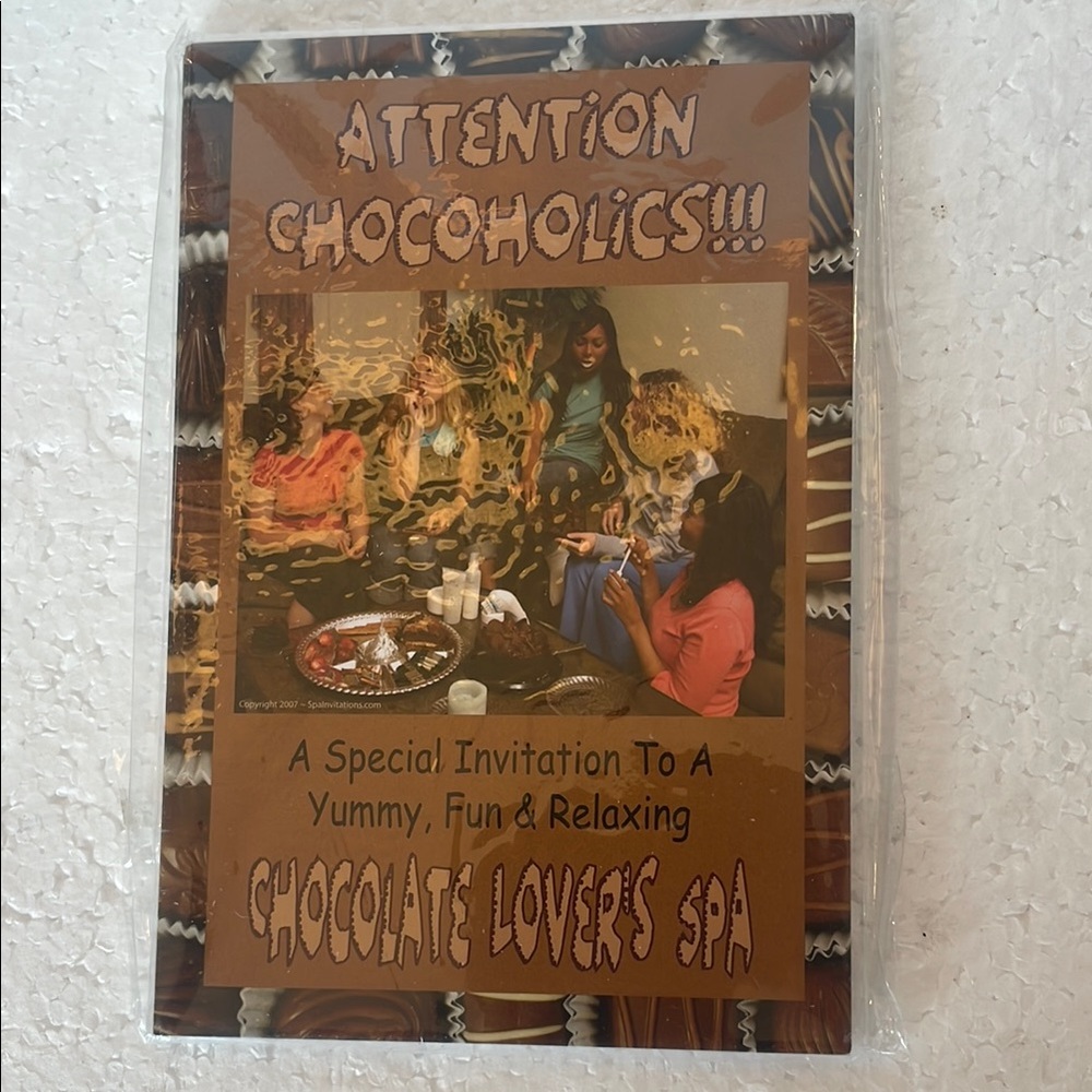 Chocolate Lover's Spa Invitation postcards